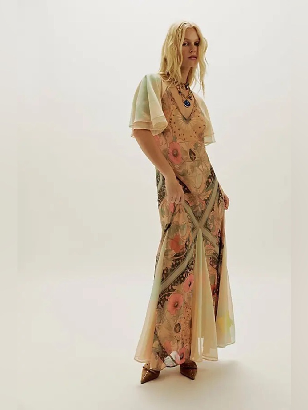 1048. FREE PEOPLE Celestial  Nights Maxi Dress in Fairy Combo Sz S NWOT $228 - Picture 12 of 12